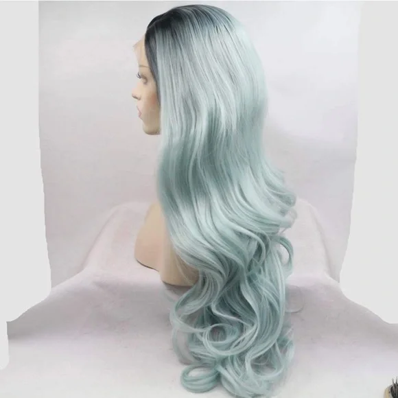 💕Stace MINT LACE FRONT Dark ROOT WIG 💕 NWT